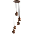 Suspension 5 ampoules 30 cm vibrant en aluminium