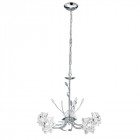 Suspension 5 ampoules bellis, en chrome et verre