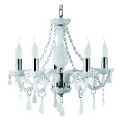 Suspension 5 ampoules marie-thérèse, en chrome et verre blanc