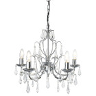Suspension 5 ampoules martina, en chrome et verre