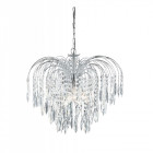 Suspension 5 ampoules waterfall, en chrome et cristal