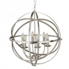 Suspension 6 ampoules orbit, en argent satiné Suspension 6 ampoules orbit, en argent satiné