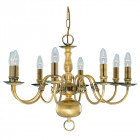 Suspension 8 ampoules flemish, en laiton antique