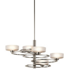 Suspension aleeka max 135 cm, étain, 5 ampoules