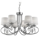 Suspension angélique, en chrome avec 8 abat-jour blancs