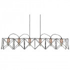 Suspension anthea, noir et cuivre, 6 ampoules