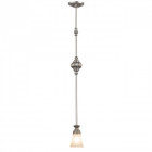 Suspension argentée country 1 ampoule 145 cm