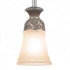 Suspension argentée country 1 ampoule 145 cm