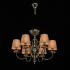 Suspension argentée elegance 6 ampoules 145 cm