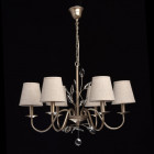 Suspension argentée elegance 6 ampoules 95 cm