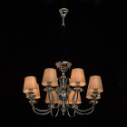Suspension argentée elegance 8 ampoules 145 cm