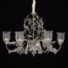 Suspension argentée flora 6 ampoules 140 cm