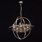 Suspension argentée loft 5 ampoules 100 cm