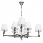Suspension argentée neoclassic 8 ampoules 89 cm