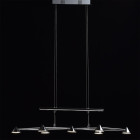 Suspension argentée techno 7 ampoules 183 cm