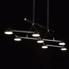 Suspension argentée techno 7 ampoules 183 cm