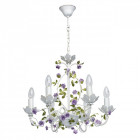Suspension blanche flora 6 ampoules 122 cm
