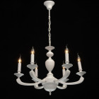Suspension blanche neoclassic 6 ampoules 95 cm