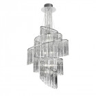 Suspension camille, chrome et verre