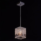 Suspension chromée crystal 1 ampoule 90 cm