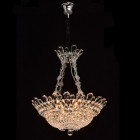 Suspension chromée crystal 12 ampoules 140 cm