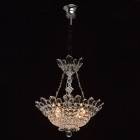 Suspension chromée crystal 6 ampoules 130 cm