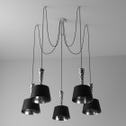 Suspension chromée megapolis 5 ampoules 240 cm