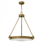 Suspension collier, laiton et verre, 4 ampoules