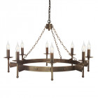Suspension cromwell, bronze vieilli, 8 ampoules