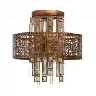 Suspension cuivre loft 5 ampoules 47 cm