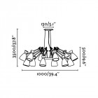 Suspension cuivre retro 12 ampoules