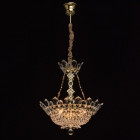 Suspension dorée crystal 6 ampoules 130 cm Suspension dorée crystal 6 ampoules 130 cm