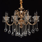 Suspension dorée crystal 8 ampoules 100 cm Suspension dorée crystal 8 ampoules 100 cm