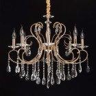 Suspension dorée crystal 8 ampoules 102 cm