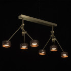 Suspension dorée megapolis 6 ampoules 54 cm
