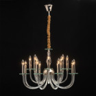 Suspension dorée neoclassic 16 ampoules 133 cm Suspension dorée neoclassic 16 ampoules 133 cm