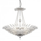 Suspension fan, chrome et cristal, 6 ampoules