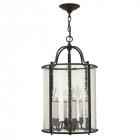 Suspension gentry, bronze vieilli et verre, grande