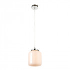 Suspension gina, chrome et verre blanc