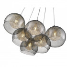 Suspension gris fumé shropshire 6 lumières