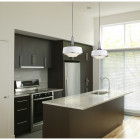 Suspension holloway, acier brossé et verre opale, blanc, 1 ampoule