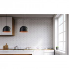 Suspension house, noir et orange