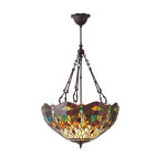 Suspension inversée 50 cm dragonfly green, verre et métal