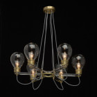 Suspension laiton loft 6 ampoules 72 cm Suspension laiton loft 6 ampoules 72 cm