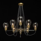 Suspension laiton loft 8 ampoules 73 cm