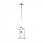 Suspension lambeth, nickel satiné et verre, 1 ampoule