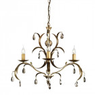 Suspension lily, bronze antique et verre, 3 ampoules
