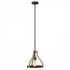 Suspension middlefield, fer et bois, 1 ampoule