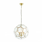 Suspension miele, laiton antique et verre