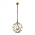 Suspension miele max 186 cm, laiton antique et verre